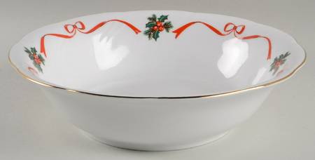 Basket of Cheer (Scalloped, Swirl Embossed) 9" Round Vegetable Bowl