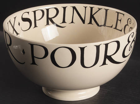 Black Toast & Marmalade 9" Round Vegetable Bowl