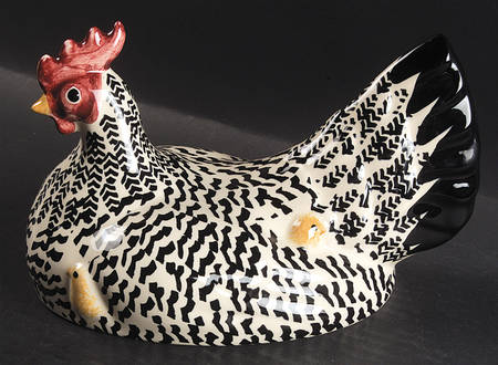 Black Toast & Marmalade Lid for Large Hen on Nest