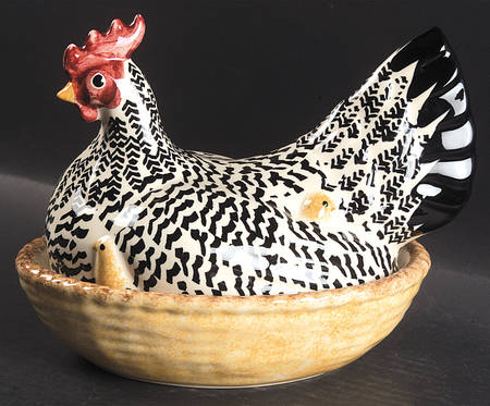 Black Toast & Marmalade Large Hen on Nest