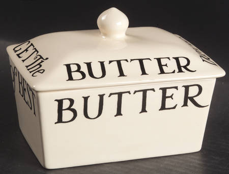 Black Toast & Marmalade Rectangular Covered Butter
