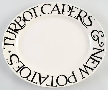 Black Toast & Marmalade 14" Oval Serving Platter