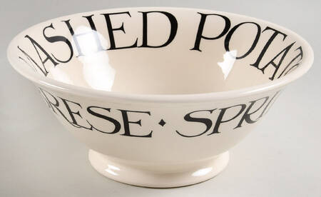 Black Toast & Marmalade 9" Round Serving Bowl