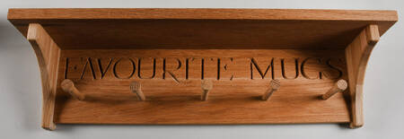 Black Toast & Marmalade Wood Wall Hanging Mug Rack