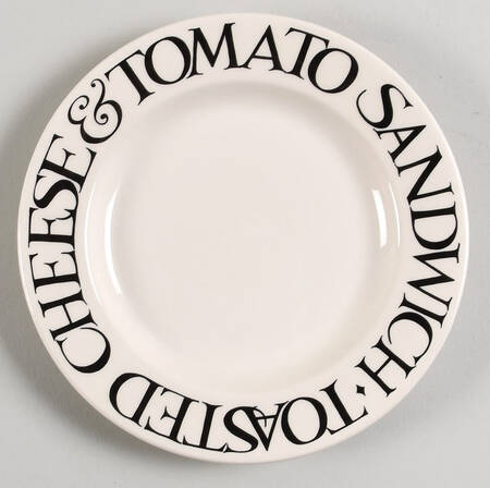 Black Toast & Marmalade Bread & Butter Plate