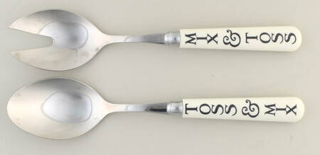 Black Toast & Marmalade Plastic Handle 2-Piece Salad Set