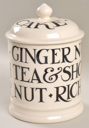 Black Toast & Marmalade Biscuit Barrel & Lid