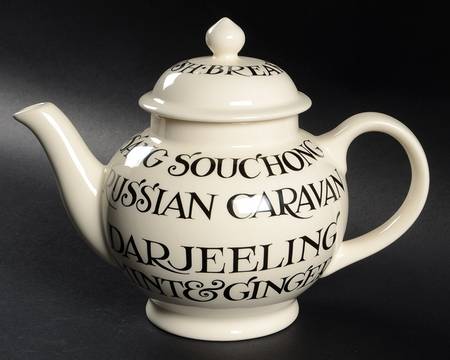 Black Toast & Marmalade Teapot & Lid