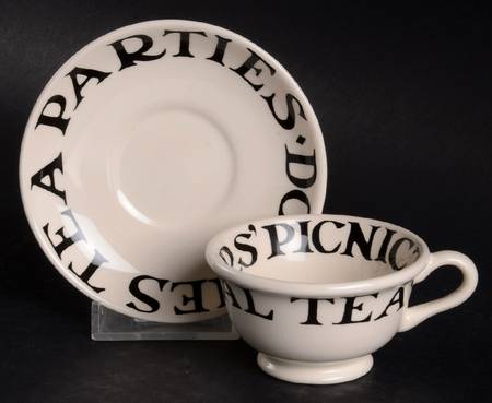 Black Toast & Marmalade Footed Toy Cup and Saucer Set