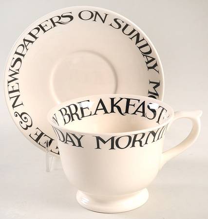 Black Toast & Marmalade Footed Cup & Saucer Set