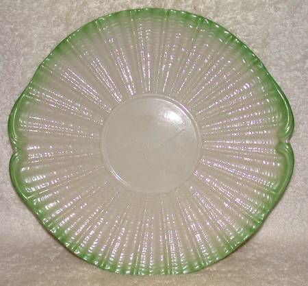 Tridacna Green (No Trim) Handled Cake Plate