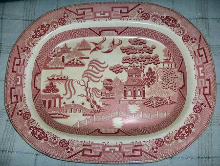 Willow Pink 20" Oval Serving Platter