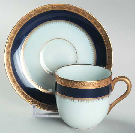 Fontainebleau-White Flat Demitasse Cup & Saucer Set