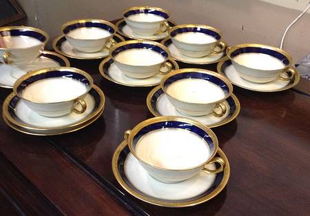 Fontainebleau-White Flat Cream Soup Bowl & Saucer Set