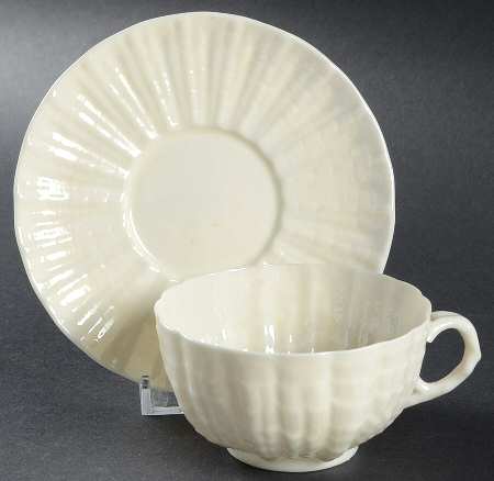 Neptune White Flat Cup & Saucer Set