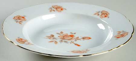 Alpin Rose (Roses Center, Embossed Ribs) Rim Soup Bowl