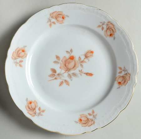 Alpin Rose (Roses Center, Embossed Ribs) Salad Plate