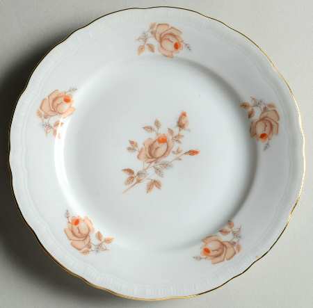 Alpin Rose (Roses Center, Embossed Ribs) Bread & Butter Plate