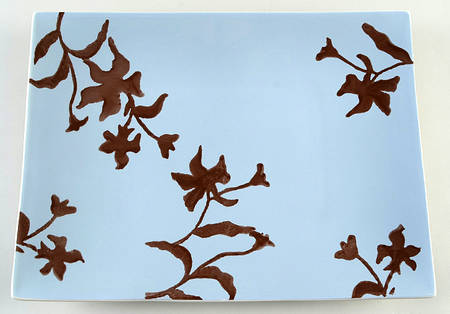 Chocolate Montalla Cornflower Blue 15" Rectangular Serving Platter
