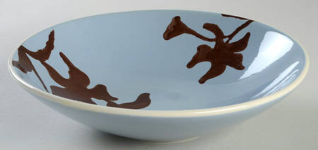 Chocolate Montalla Cornflower Blue 9" Individual Pasta Bowl