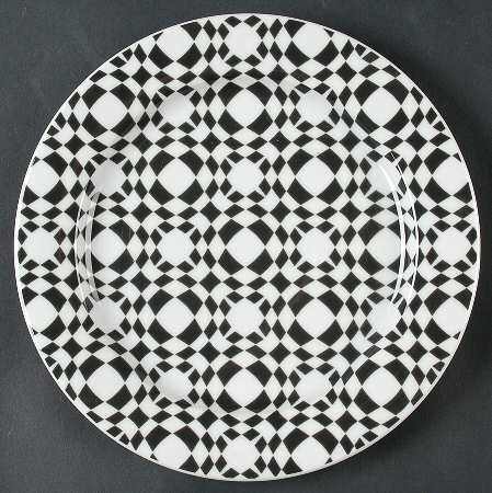 Black & White Salad Plate