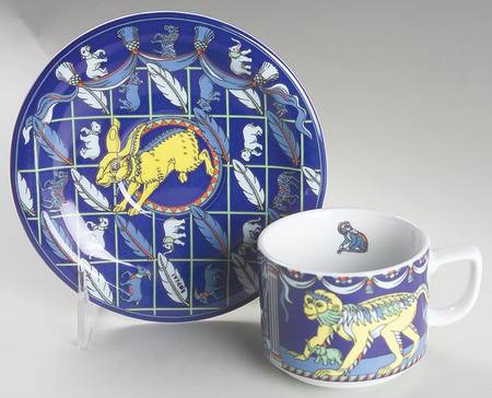 Original Moneke & Rabette Flat Cup & Saucer Set
