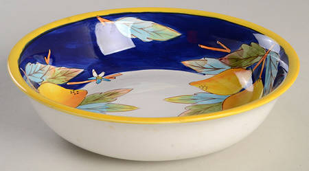Lemons on Blue Collection Coupe Soup Bowl