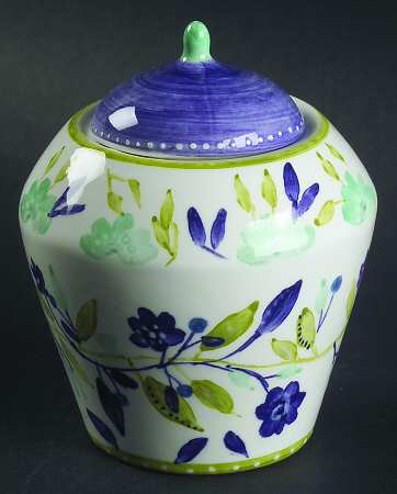 Mint Trellis Sugar Bowl & Lid