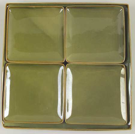 Retro Collection Green Appetizer Plate & Tray Set