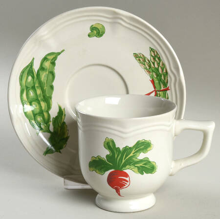 Vegetables Italienne Footed Cup & Saucer Set by Georges Briard