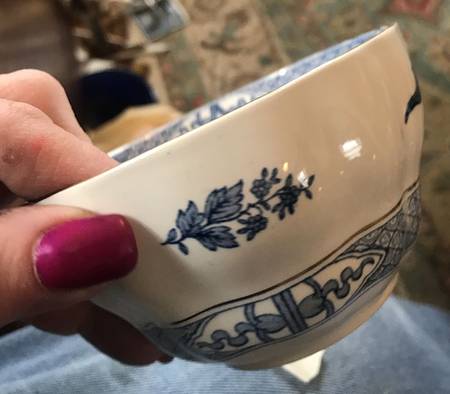 Dragon Blue (Gold Trim) Cranberry Bowl