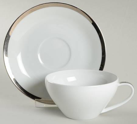 Vintage Flat Cup & Saucer Set