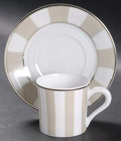 Galerie Royale Linen (Grege) Flat Demitasse Cup & Saucer Set