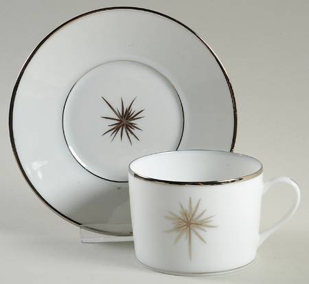 Gala Platinum Flat Cup & Saucer Set