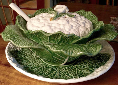 Cauli Flower Tureen & Lid w/Ladle & Underplate