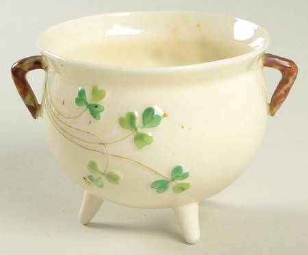 Shamrock (Older Black Backstamps) Mini Open Irish Pot Shape Sugar Bowl