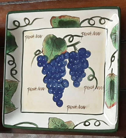Grape Writing Collection Square Dinner Plate