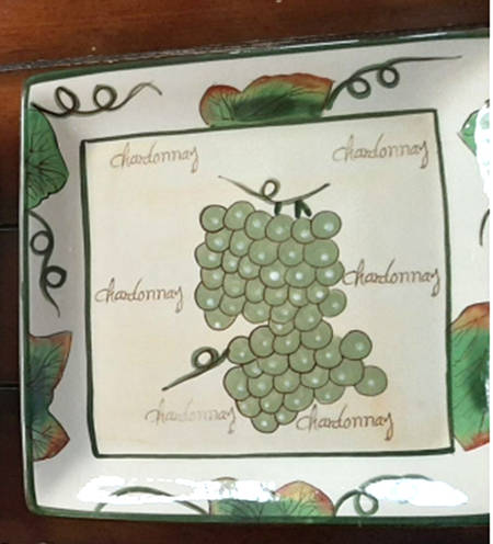 Grape Writing Collection Square Dinner Plate