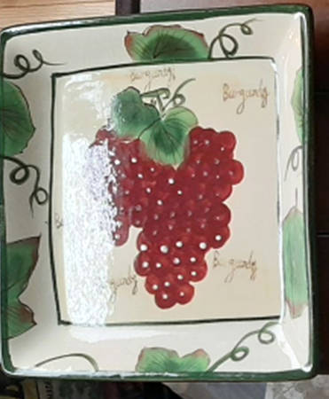 Grape Writing Collection Square Dinner Plate