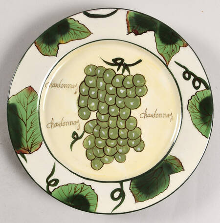 Grape Writing Collection Salad/Dessert Plate