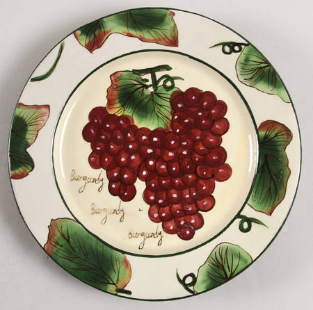 Grape Writing Collection Salad/Dessert Plate