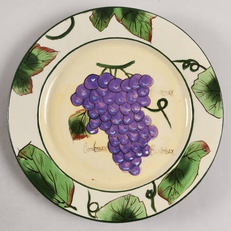 Grape Writing Collection Salad/Dessert Plate