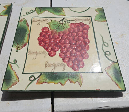 Grape Writing Collection Square Trivet