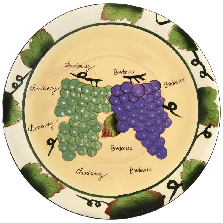 Grape Writing Collection 12" Chop Plate (Round Platter)