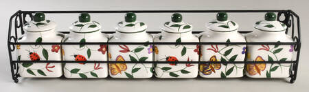 Butterfly Garden Collection Spice Jar Set with Metal Holder