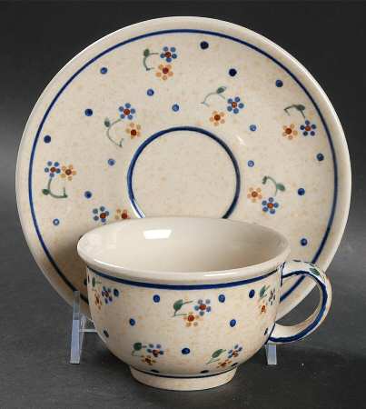 Country Meadow Footed Cup & Saucer Set