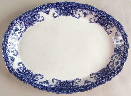 Bonrea-Blue 13" Oval Serving Platter