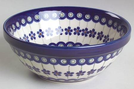 Flowering Peacock Soup/Cereal Bowl by BOLESLAWIEC