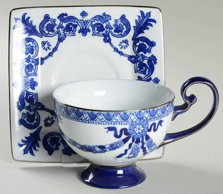 Asian Garden Footed Cup & Saucer Set