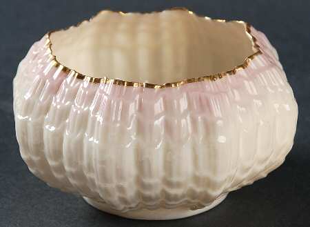 Tridacna Pink (Gold Trim) Mini Open Sugar Bowl